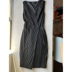 Alberta Ferretti V-neck pleated sheath dress